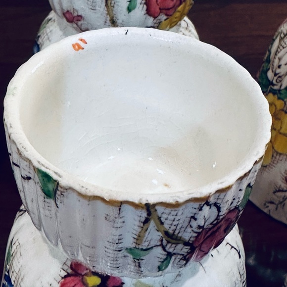 🌟2xHP🌟ANTQ c. 1890s Set of 6 Porcelain Floral Transferware Egg Cups by Minton - Picture 8 of 10